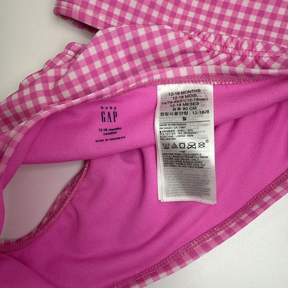 Baby Gap Pink Gingham Two Piece Size 12-18 Months - Picture 3 of 4